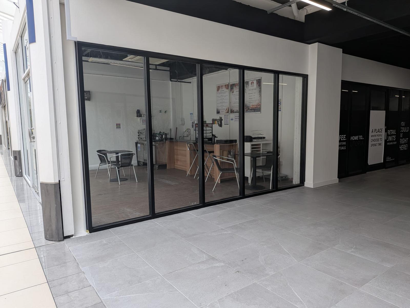 Aluminium shopfront glazing system supplied from Blackwood trade counter